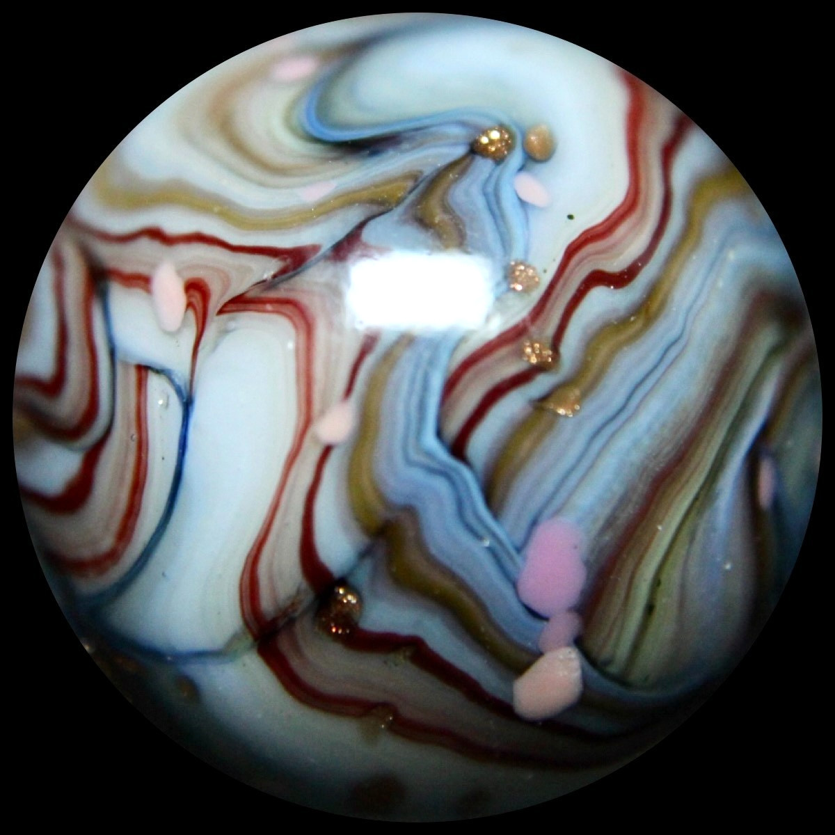 JABO Gold Medal Marble Collector Series: BIG Baby Blue Lutz Guinea 0.784″