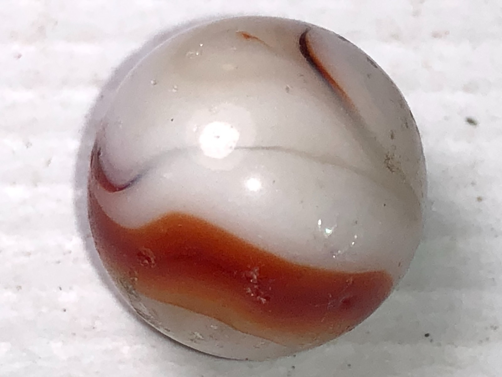 Vintage Akro Agate Peltier Christensen Glass Oxblood Swirl Marbles