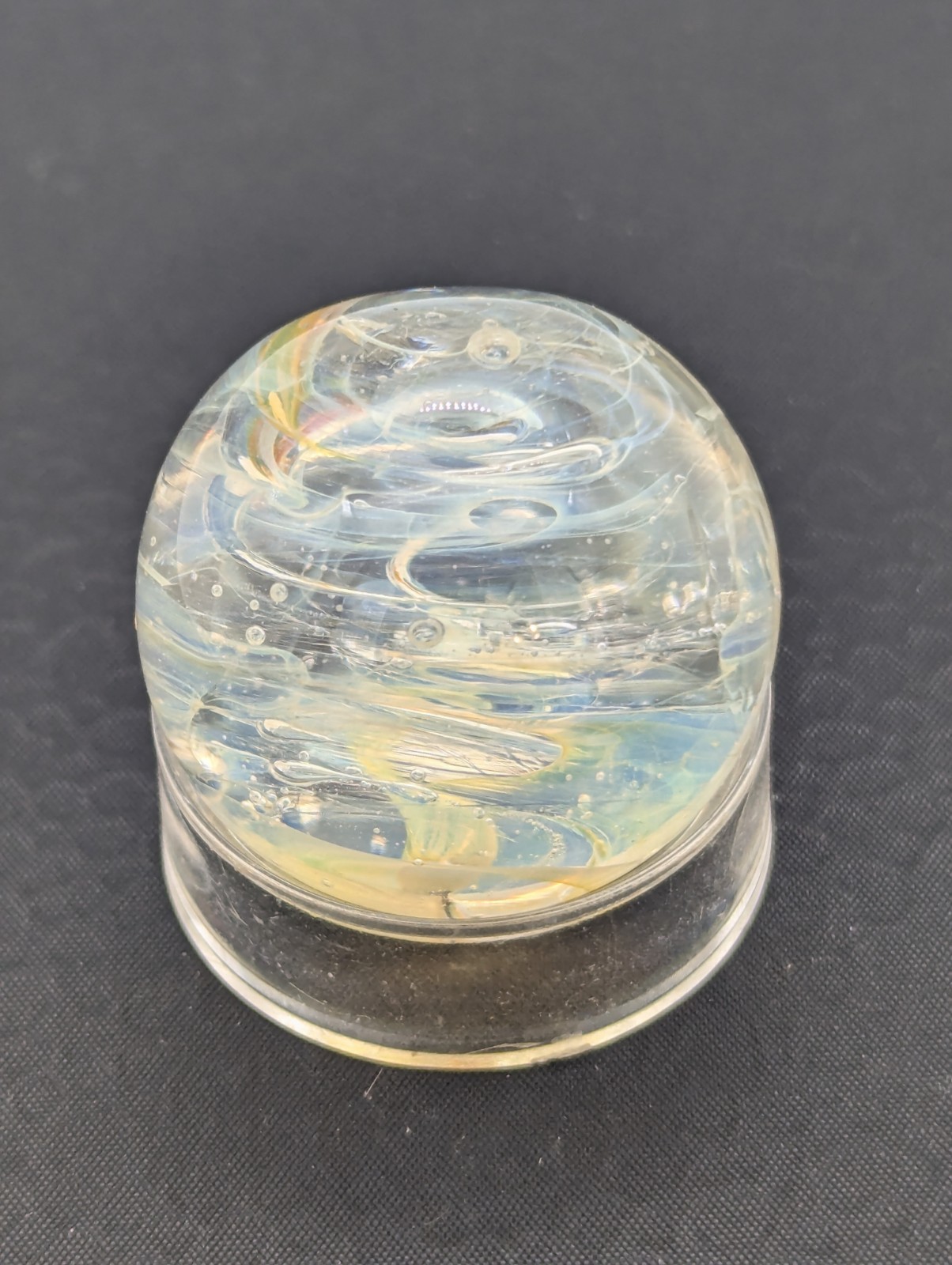 Handmade Glass Marble Blue Iridescent Implosion Art 31mm Oceancore Beachcore