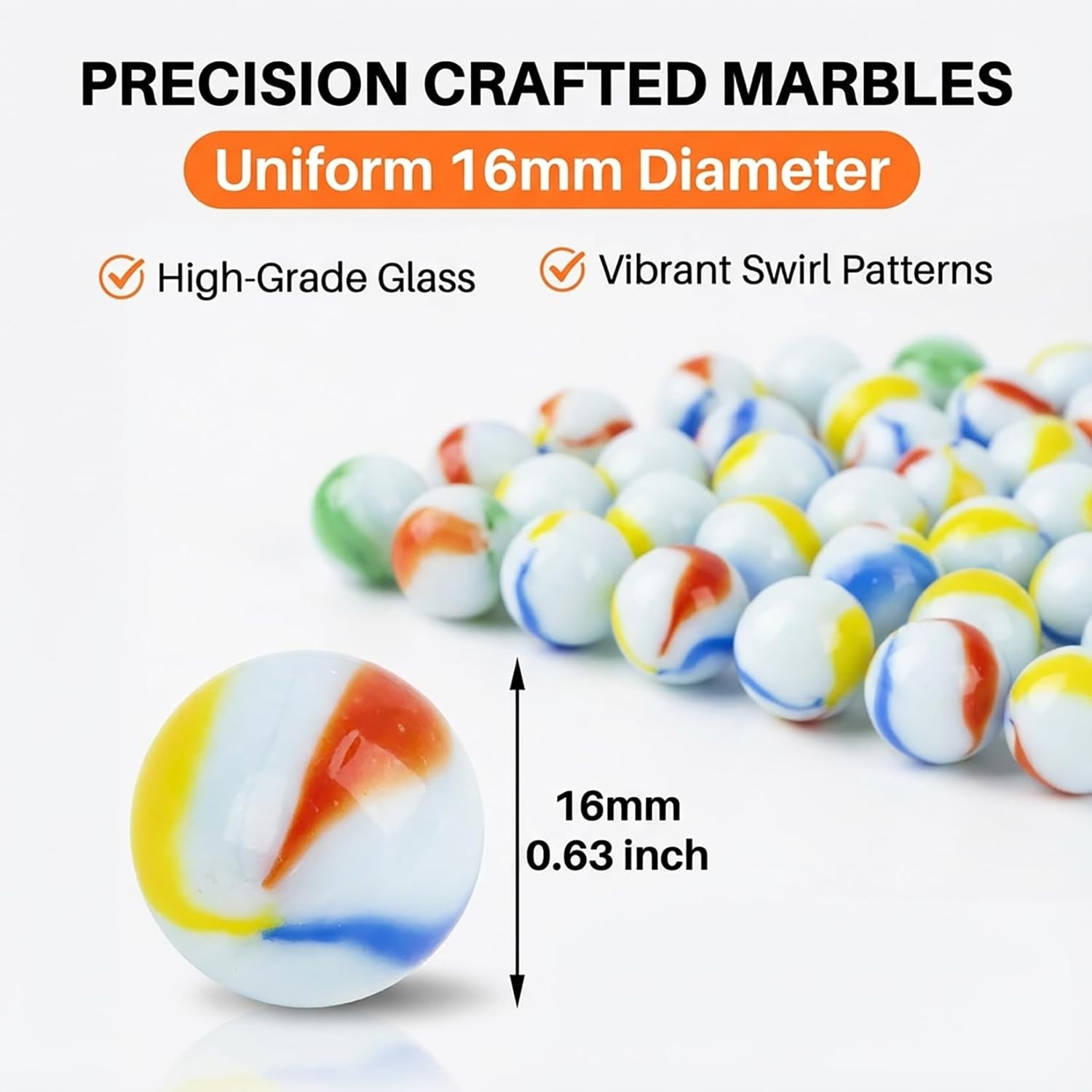78pcs Glass Marbles – Bulk Marble Collection Cat Eye 16mm Ball for Collectors,