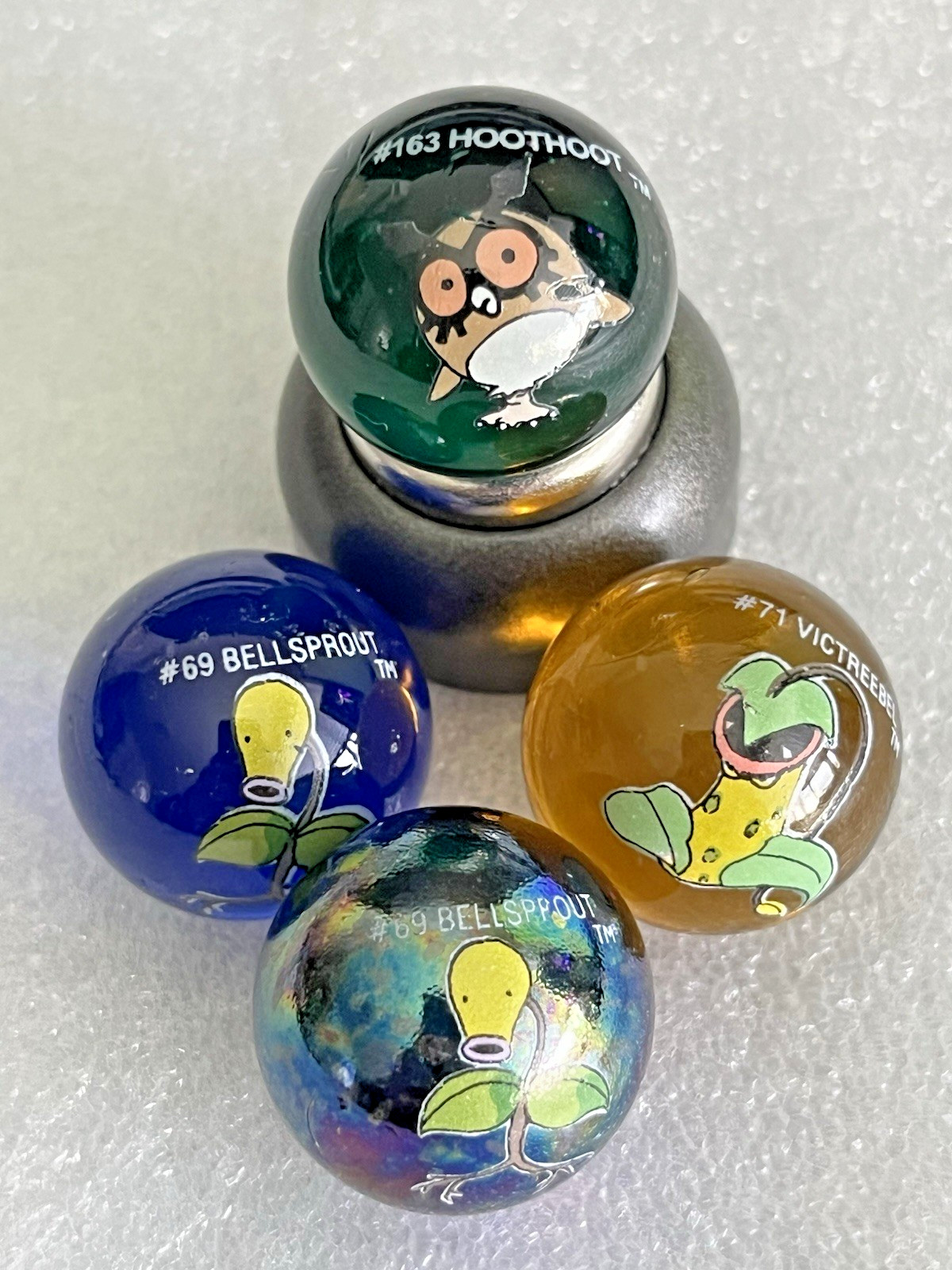 Vintage Pokémon Marbles Bellsprout Victreebel Hoothoot Evolution Set Rare