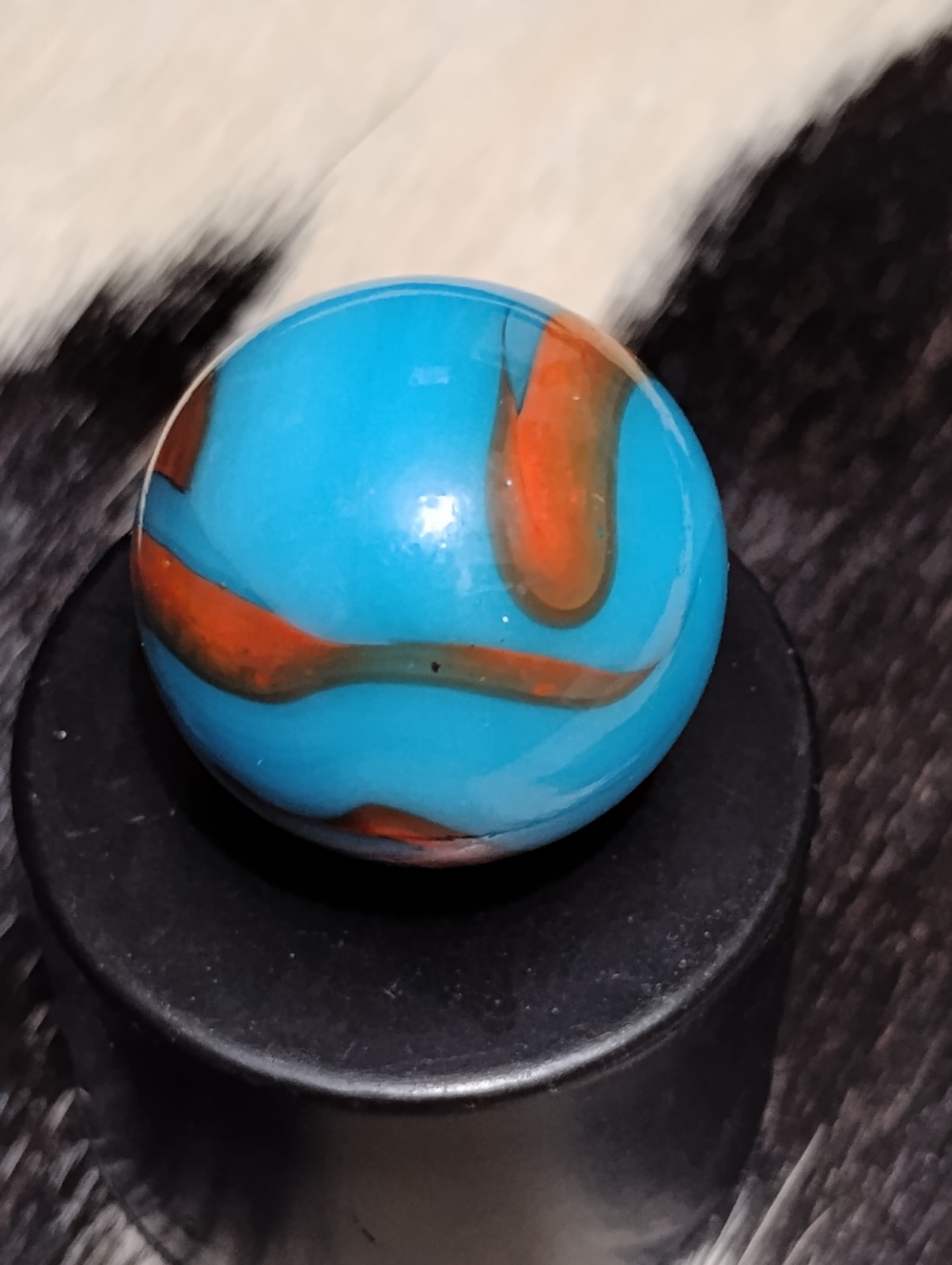 🔥NearMint +Vintage Peltier NLR Superboy Marble Shooter .67 National Line Rainbo
