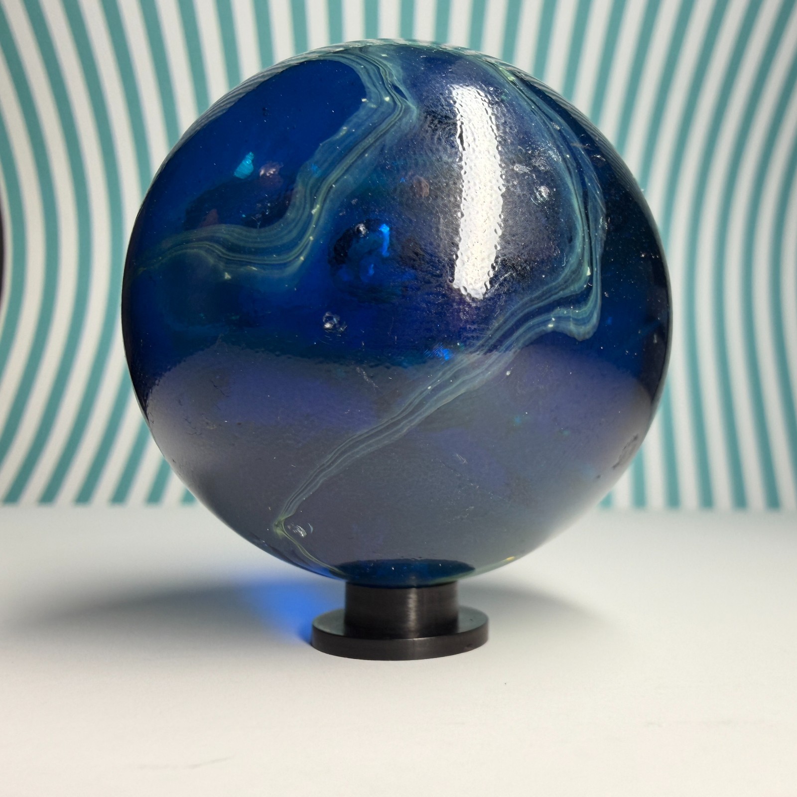 Vacor Sea Turtle Marble ~1.9″ Toe Breaker Swirl Slag Huge Mint Glass Marbles