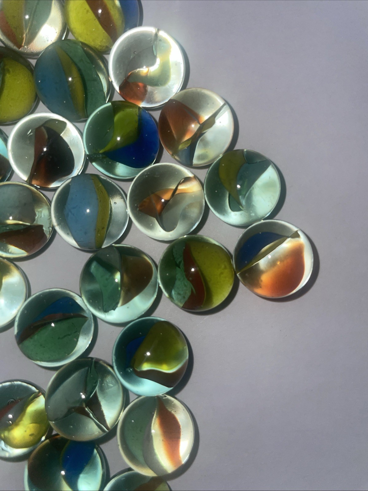 Matsumo 3 Vane Multi Color Japanese Marbles Lot Of 36