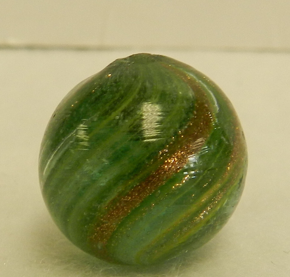 #17212m Vintage German Handmade Onionskin Lutz Marble .70 Inches