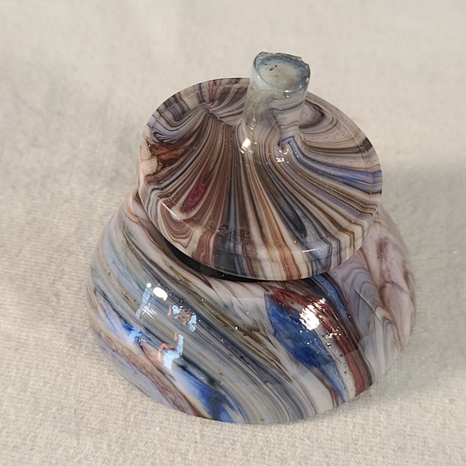 ANDY DAVIS, Glass Art Spinning Top & Base, Jabo Joker Run (?), #360C
