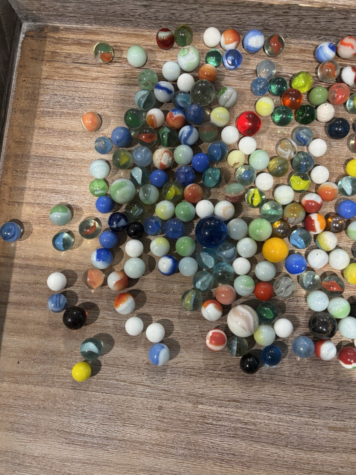 Mixed Lot Glass Toy Marbles, Assorted Colors & Sizes, Ages 4-7 & 8-11