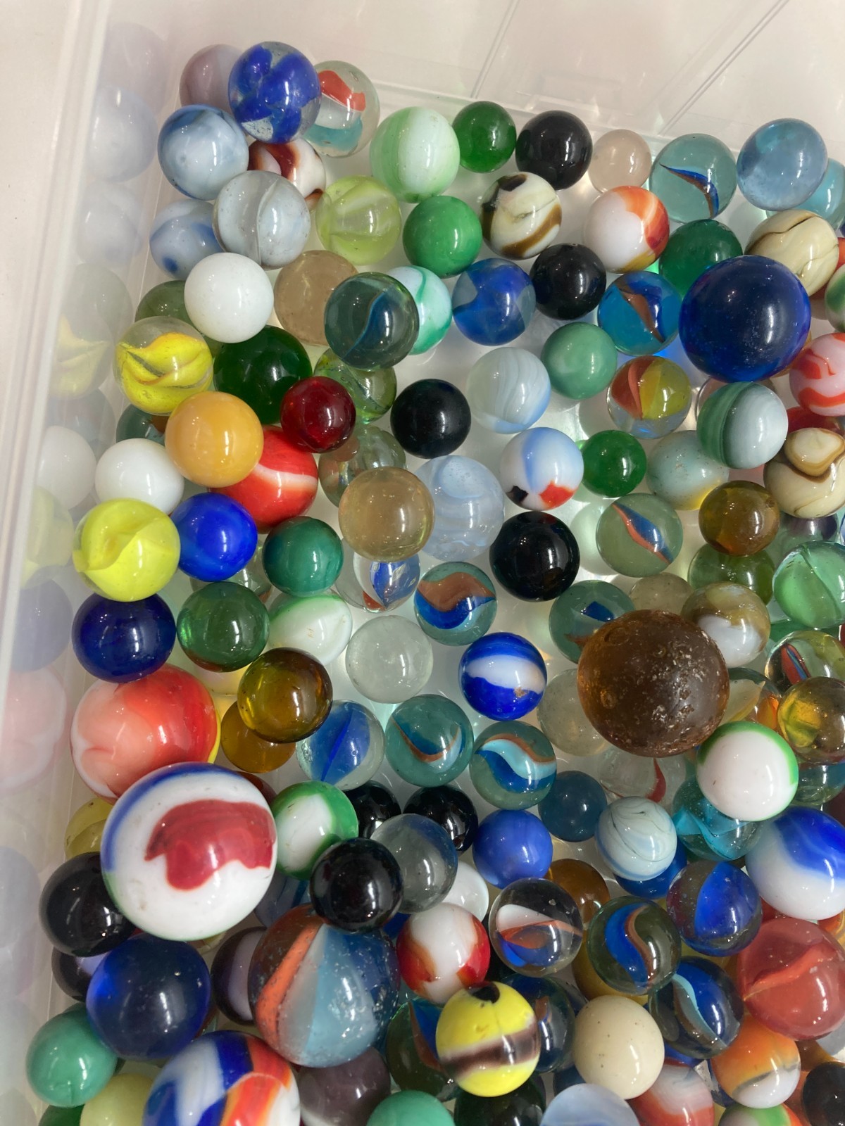 Vintage Glass Marble Collection mixed large lot estate 225 + pieces