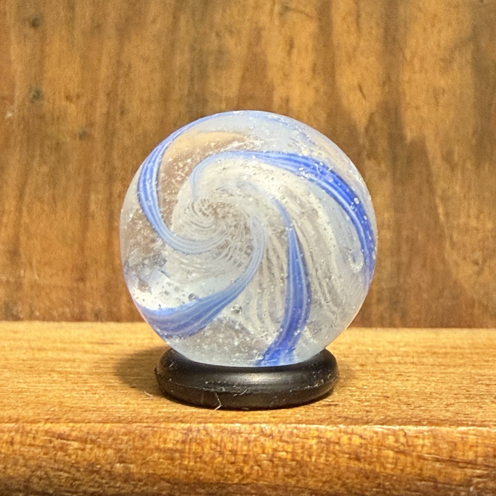 Antique German Handmade Latticinio Core Swirl Marble 9/16” Near Mint | 290