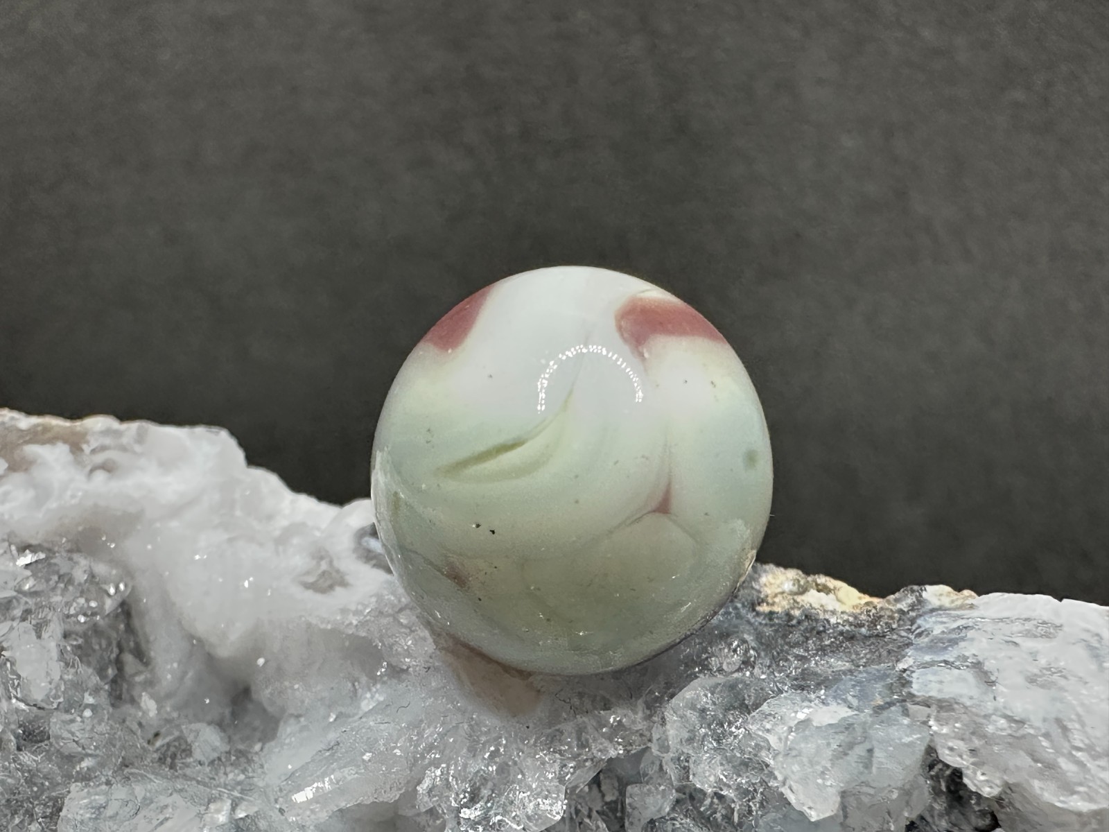 Vintage Alley Agate West Virginia Swirl Marble – Lavender Purple & White – .62″