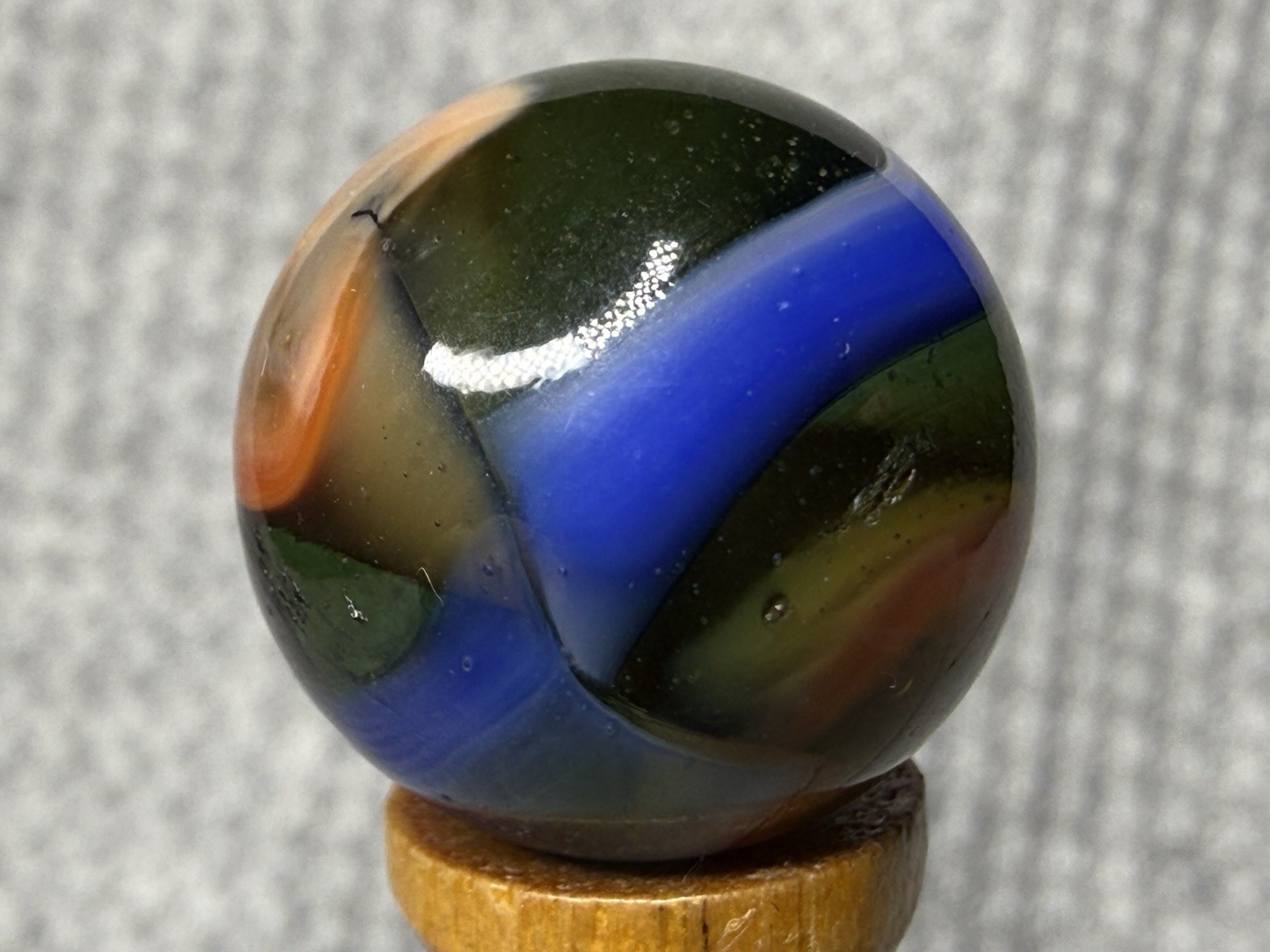 Lot Of 3 Peltier Marbles MC Multi Colored Rainbo .61” To .65” NM(+)