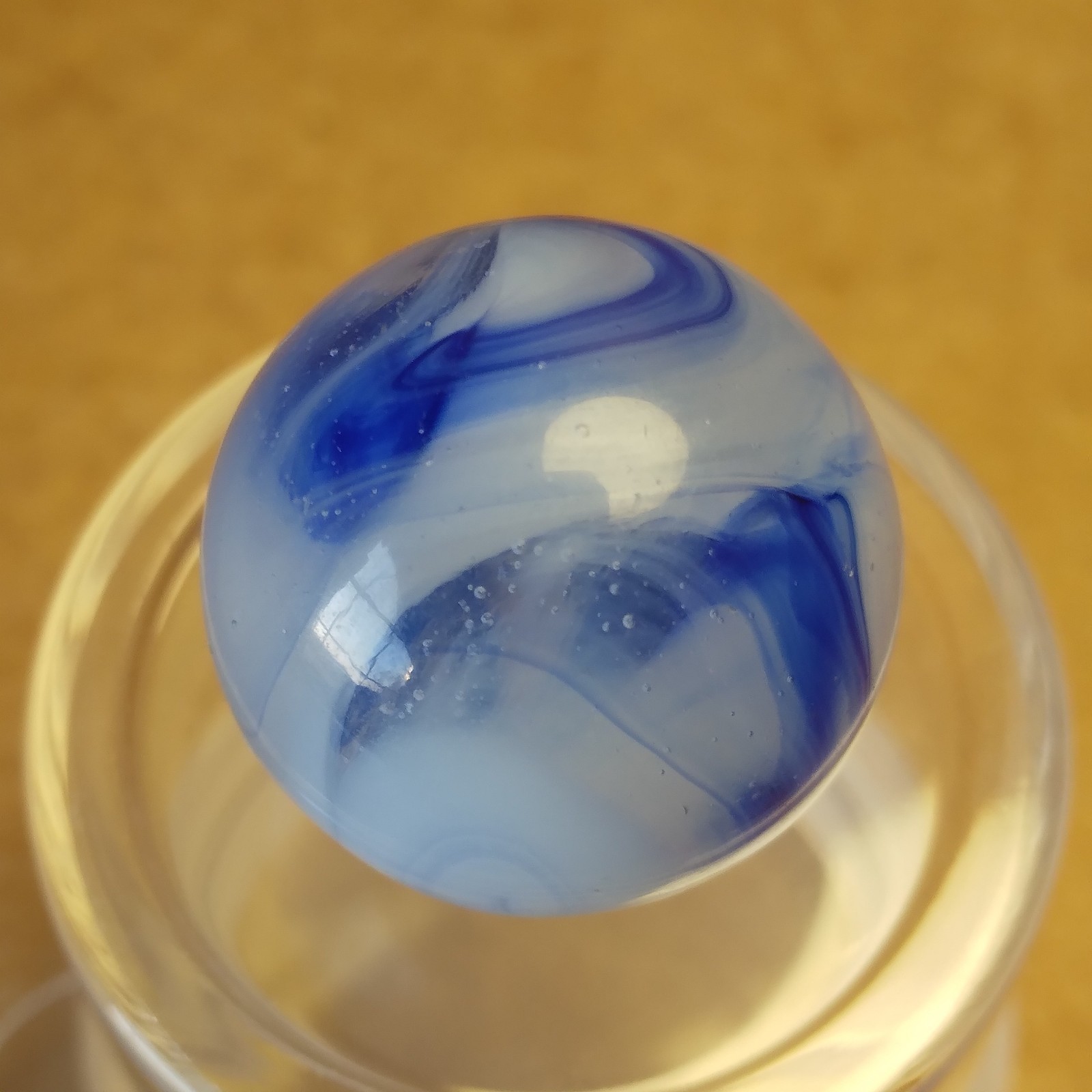 0.62″ Vintage Marble- Blue Inky Swirl- Alley Peltier #a140