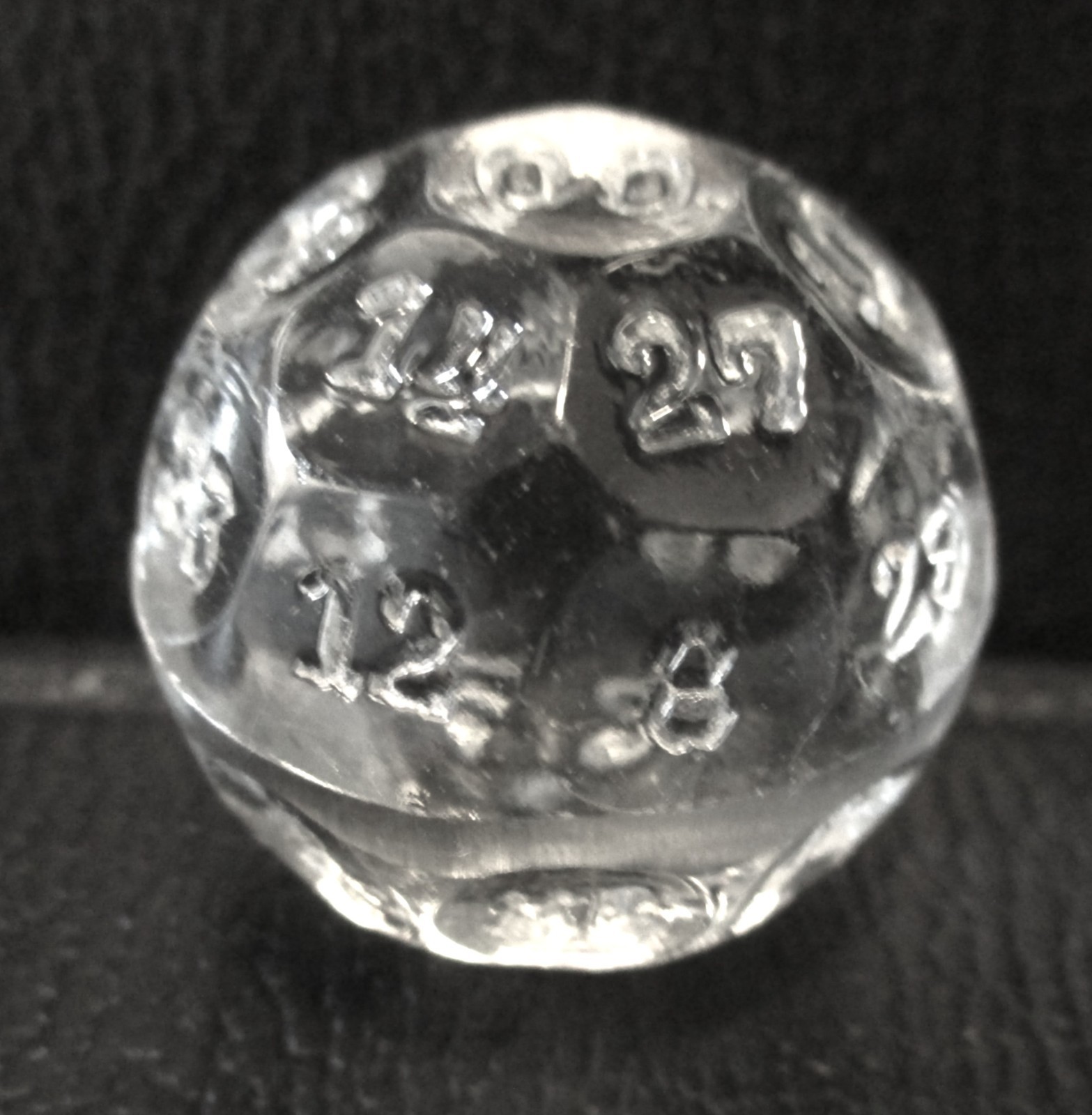 Czech Fortune Telling Marble Crystal Dice 32 Sided 1930’s Czechoslovakia Glass