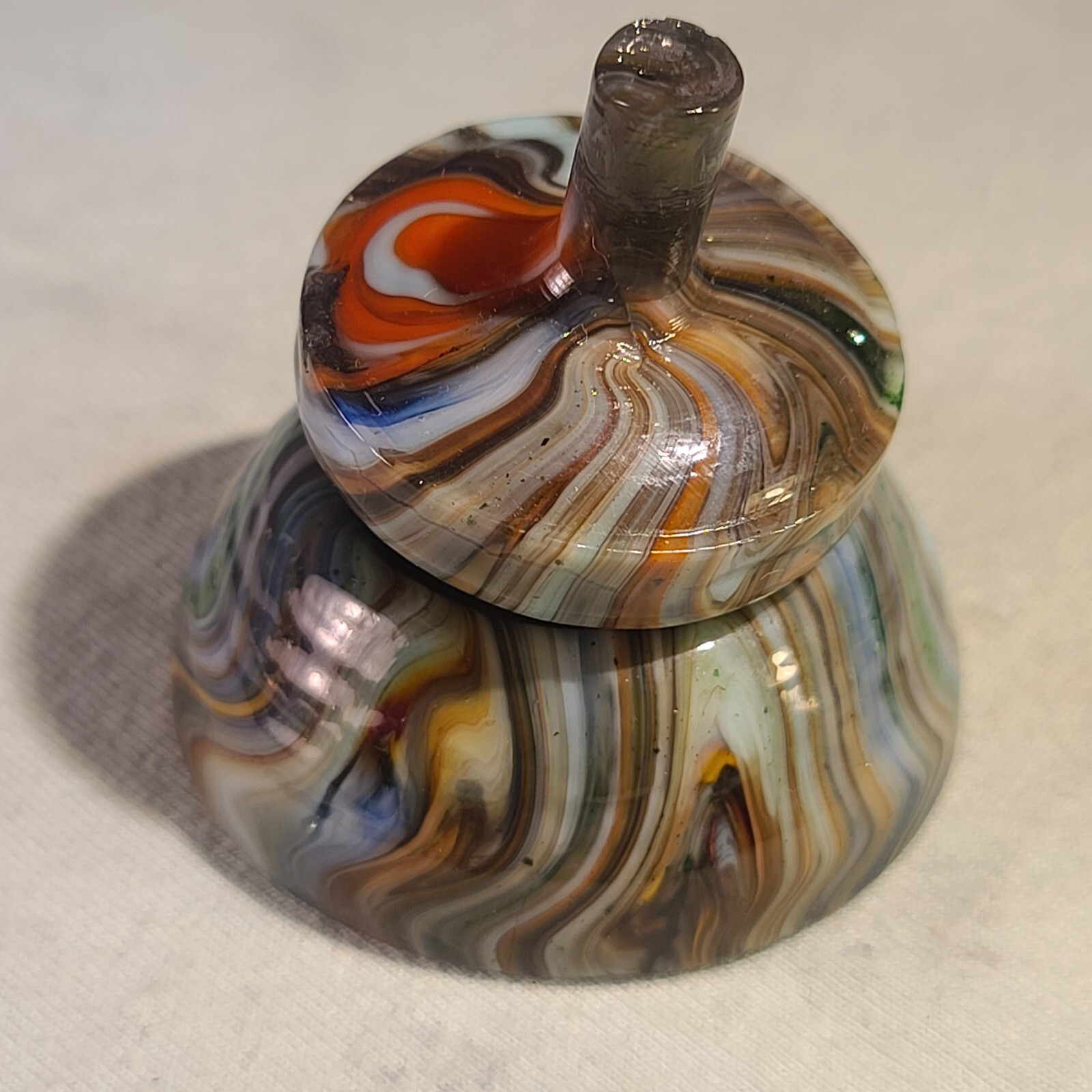 ANDY DAVIS, Glass Art Spinning Top & Base, Tom Jinks Run (?), #259F