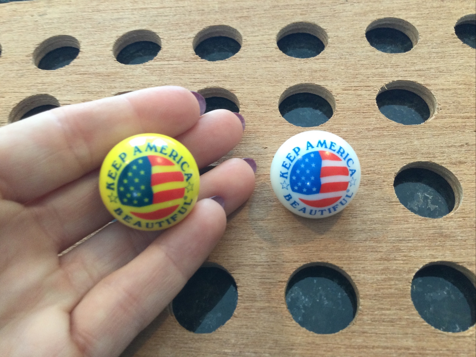 Vintage | “Keep America Beautiful” | White & Yellow | Marble | LOT OF 2