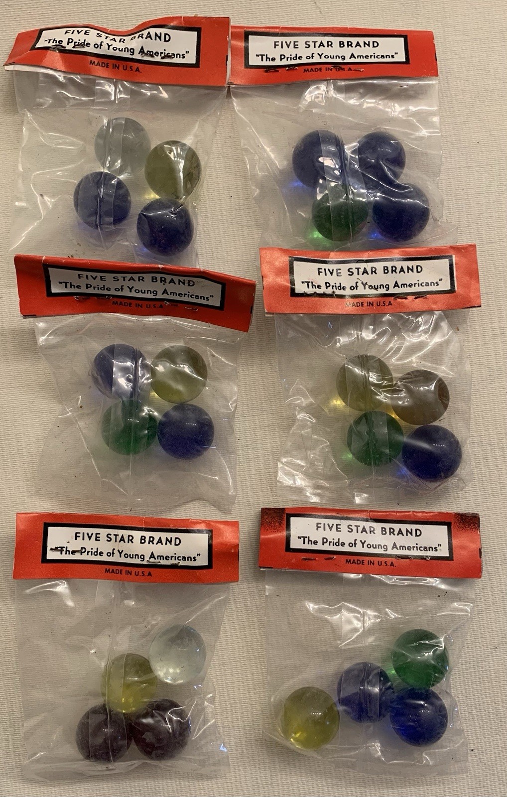 Vtg NOS Marbles Vitro Aqua Jewels The Pride of Young Americans Lot 6 Bags Of 4