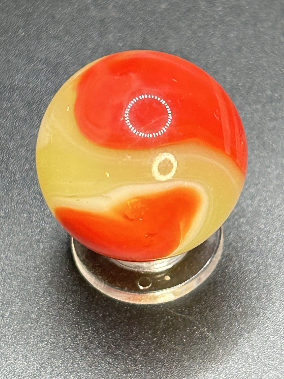 Vintage Akro CherryAde Corkscrew Marble UV Active 0.984”