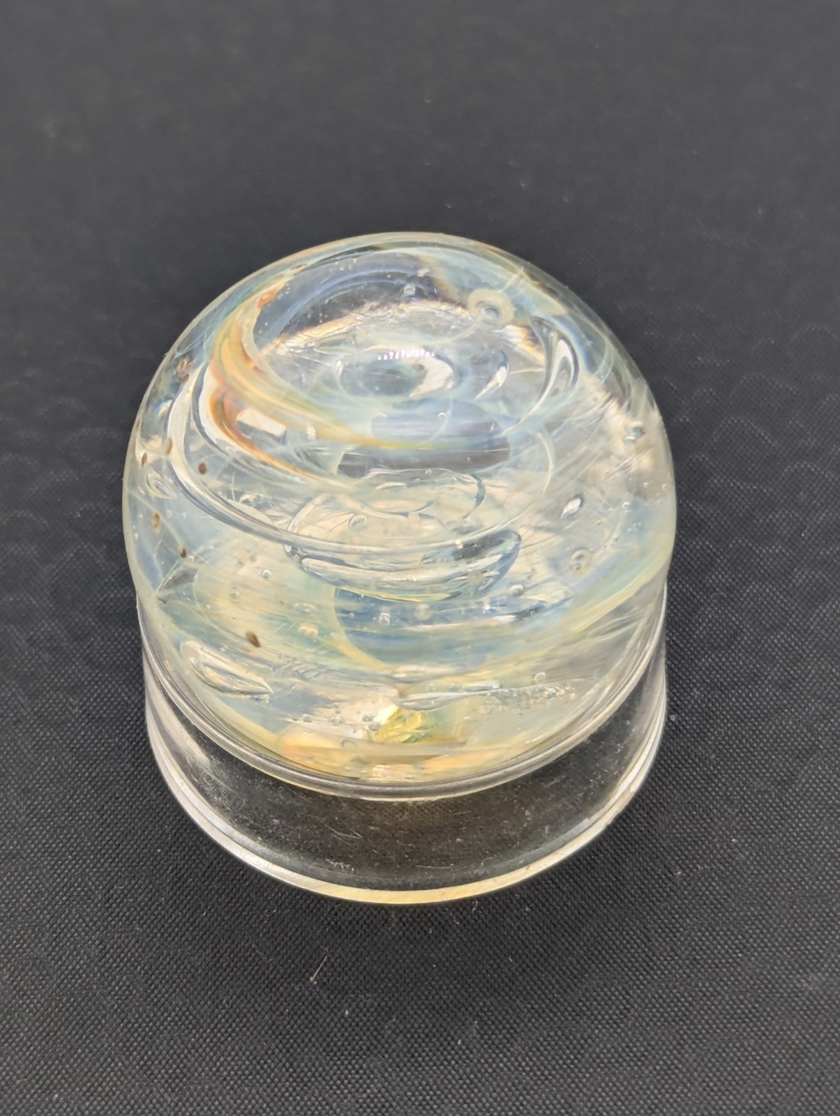 Handmade Glass Marble Blue Iridescent Implosion Art 31mm Oceancore Beachcore