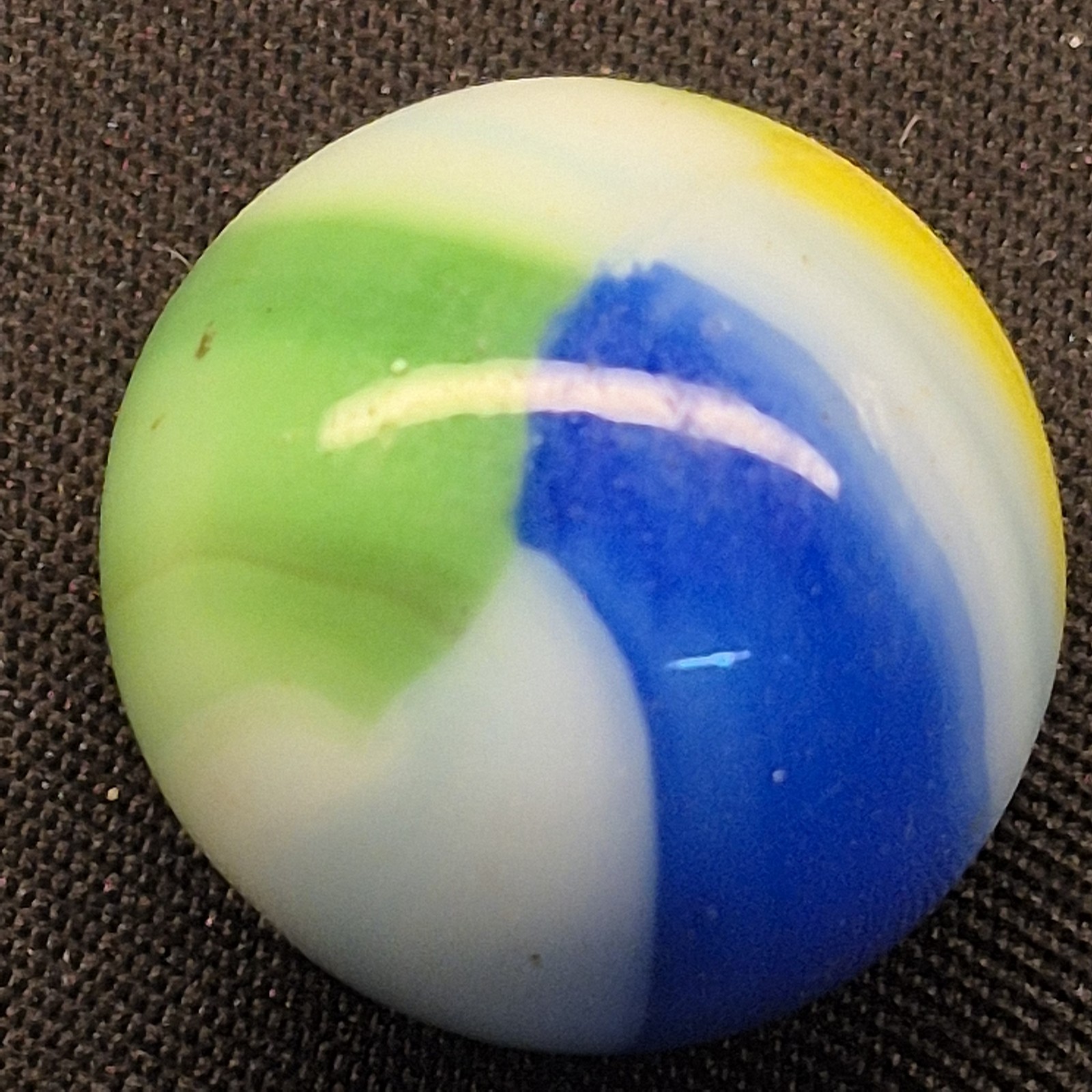 Marble King Rainbo Patch Glass Lot 5 Marbles 5/8″ Near Mint
