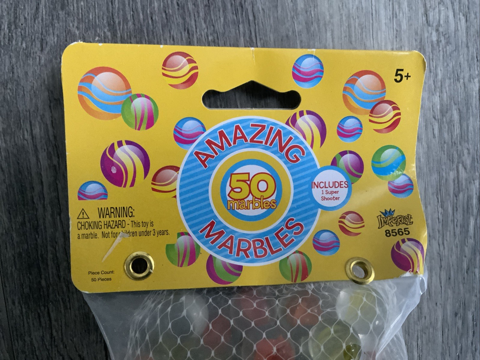 Lot Of 5 Toy Marbles 50 Pack by Imperial Toy #8565 Includes 1 Super Shooter NOS