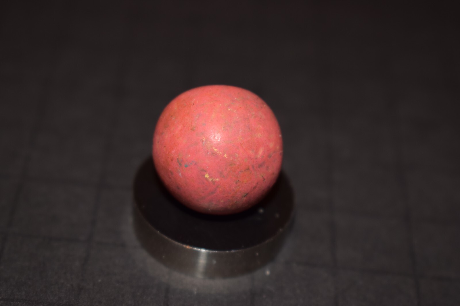 Antique Toy Handmade Fired Clay Brick Marble Shooter Size .765″=49/64″=19.5mm