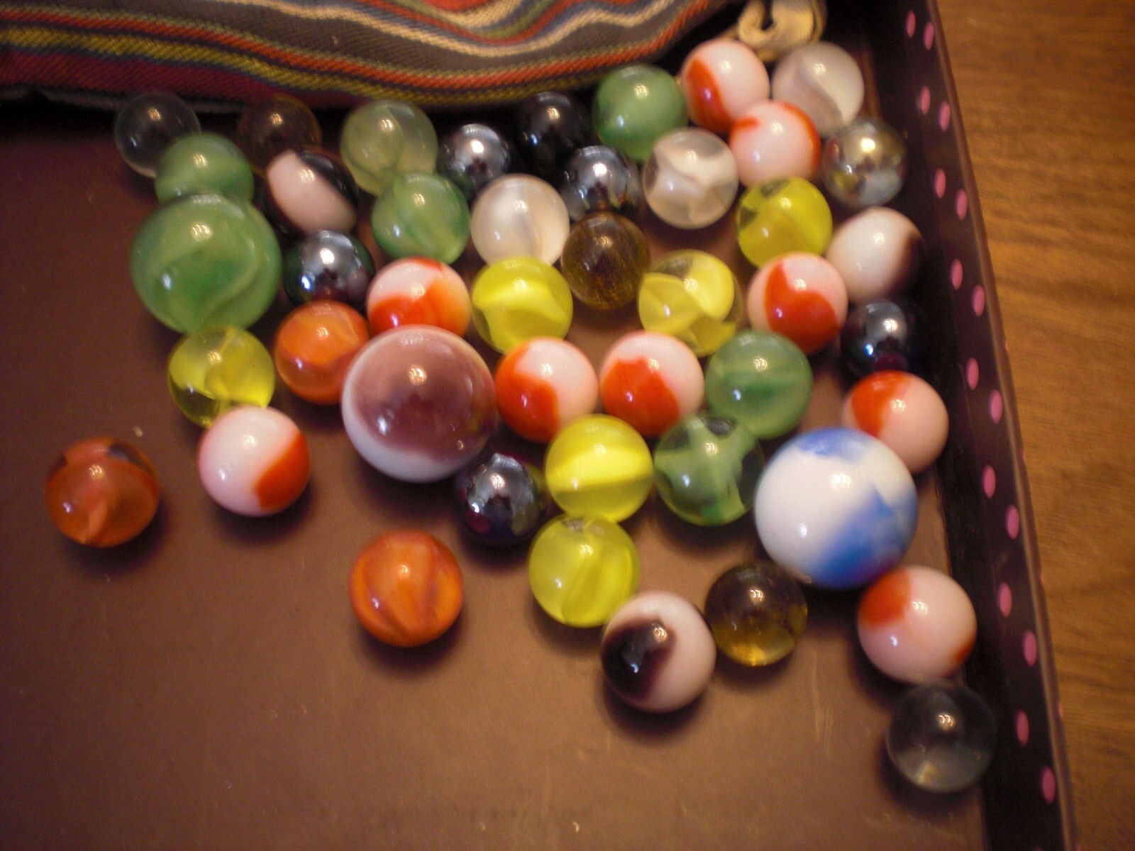 Vintage Collectors Marbles ~45 plus bag