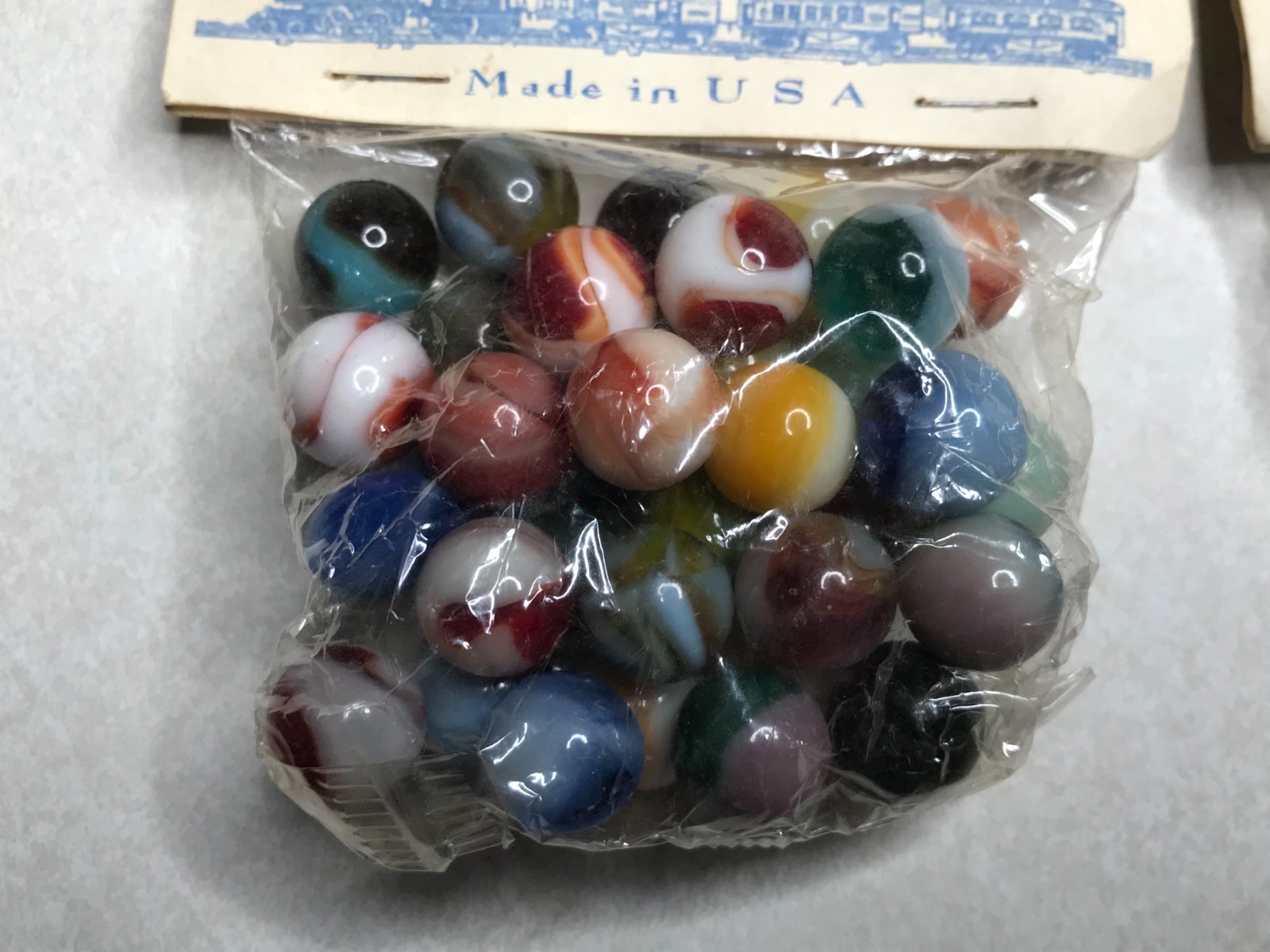 2 Ives Mainline Marbles NOS Bag Toy Glass Lot Original Wrap ZA13 Reactive Glow