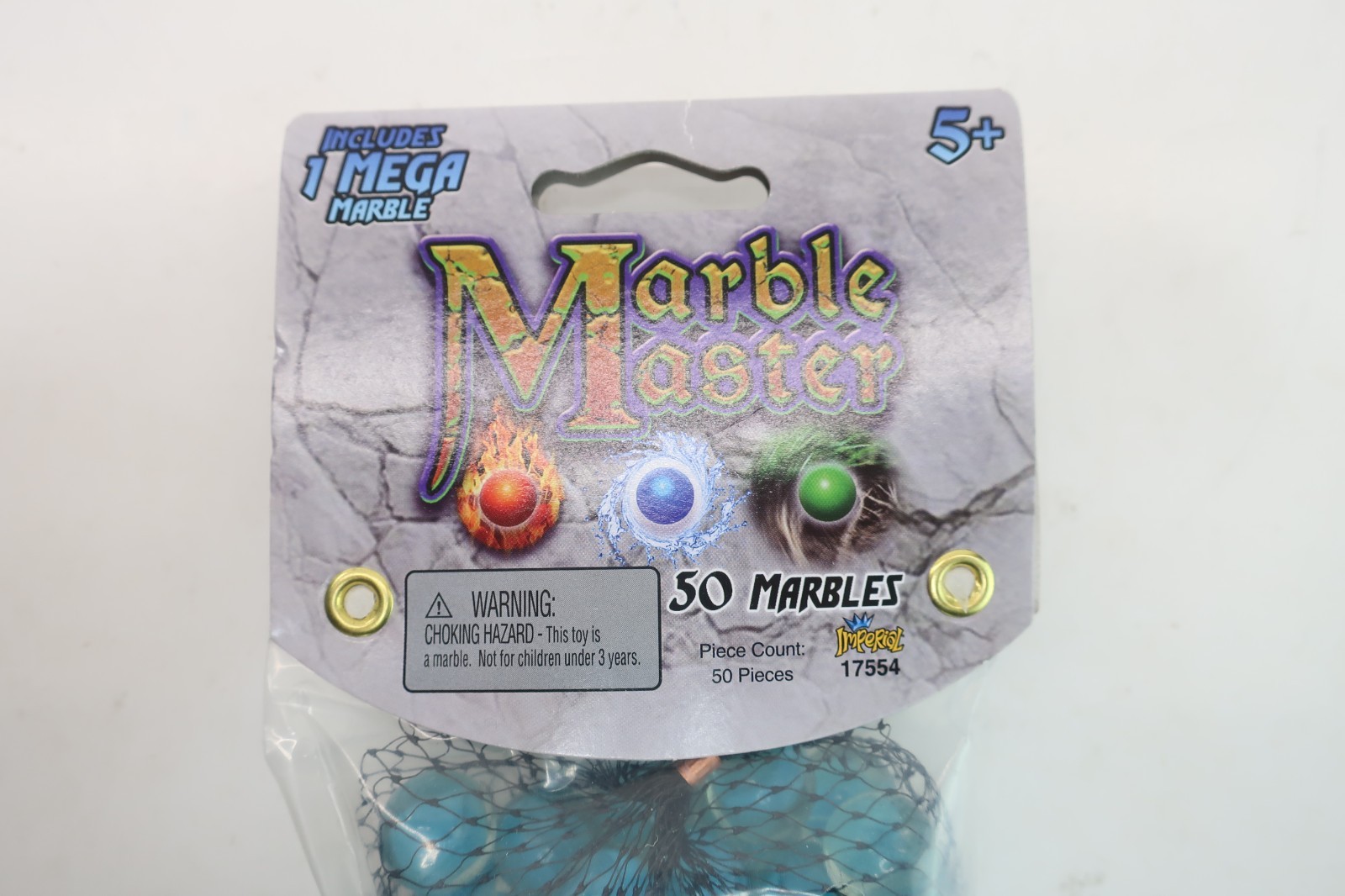 Imperial Toys Glass Marble Master 50 Count Marbles Includes1 Mega – Teal