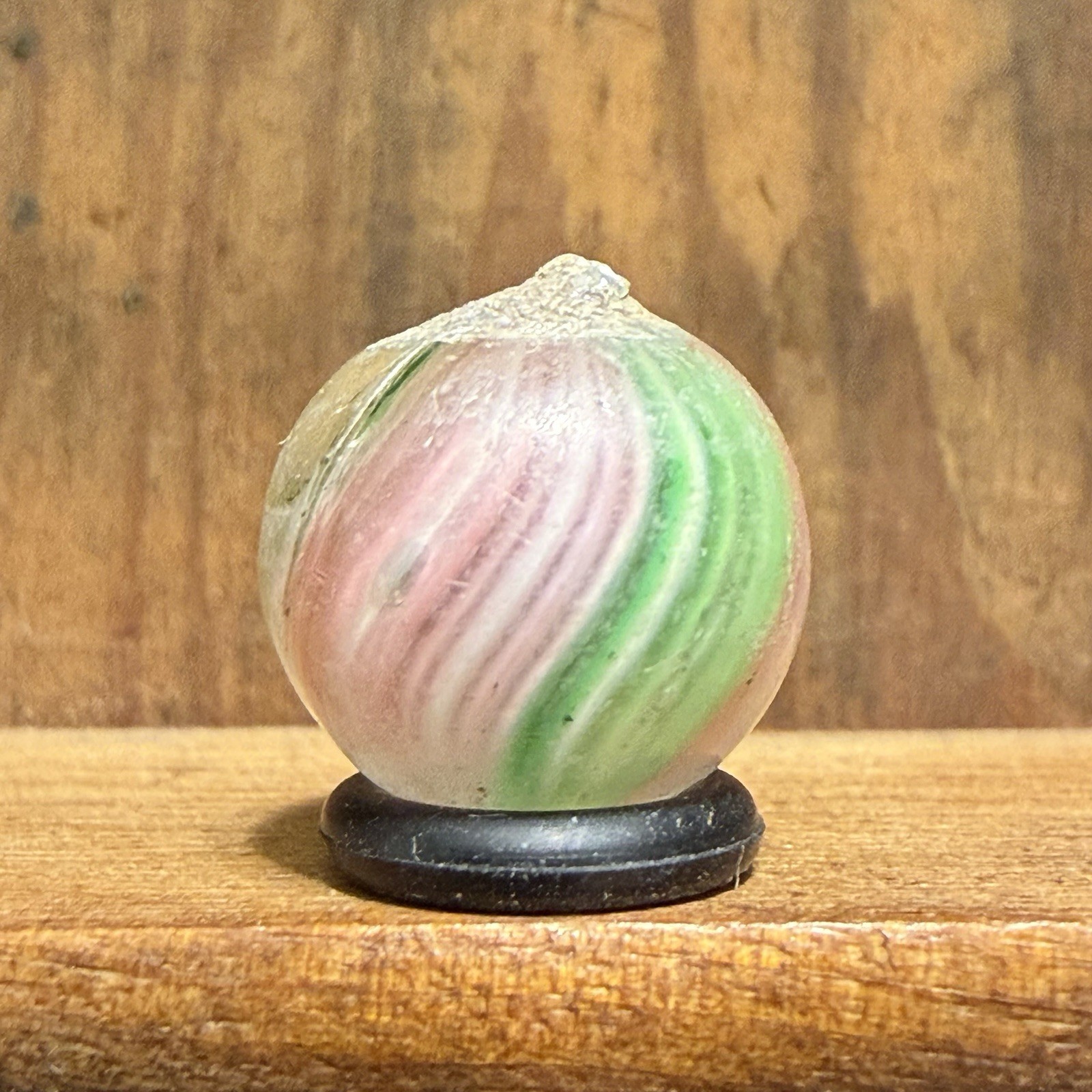 Antique German Handmade Paneled Onionskin Peewee Marble 1/2” Near Mint(+) | 310