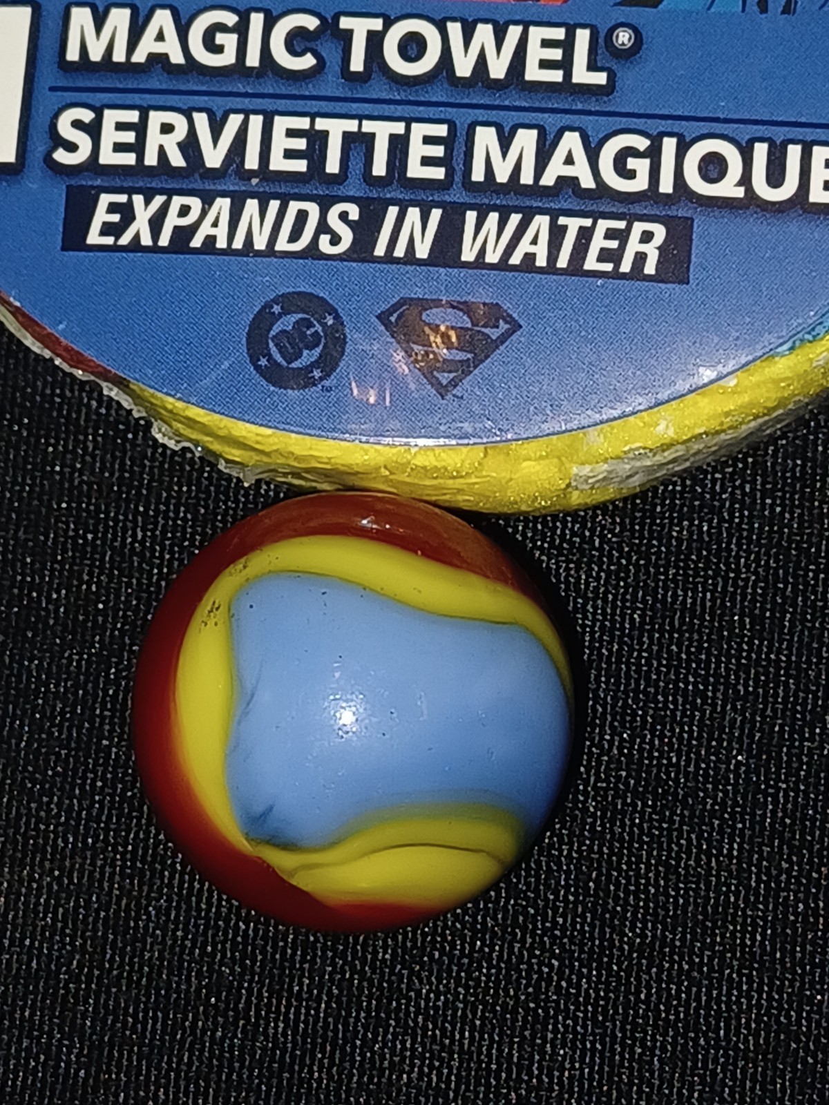 NM+++ .82 1925/35 Akro Superman Marble with magic Superman towel.