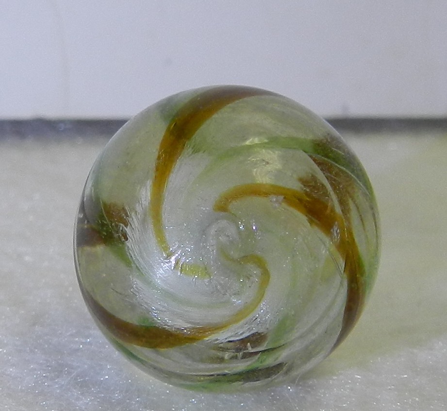 #20285m *Mint* Vintage German Handmade Solid Core Swirl Marble .67 In