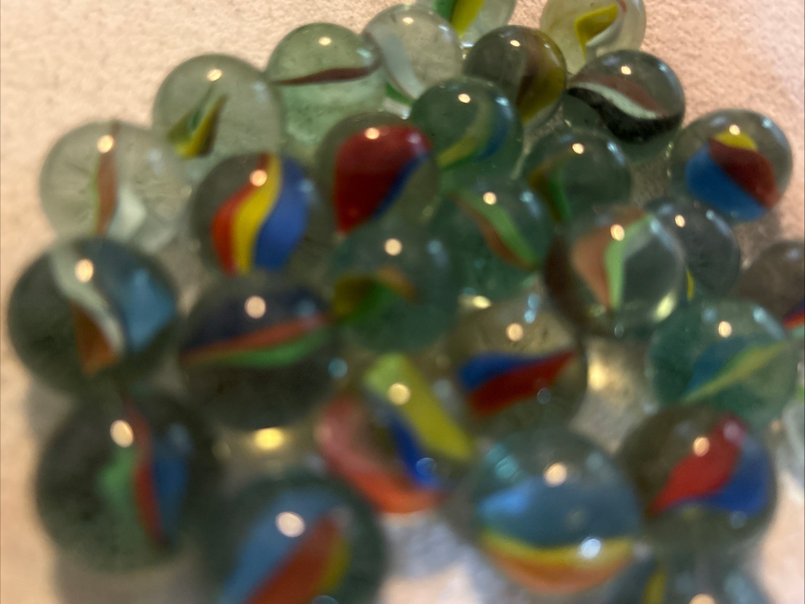 Lot Of 29 Multi Colored Cats Eye Glass Marbles