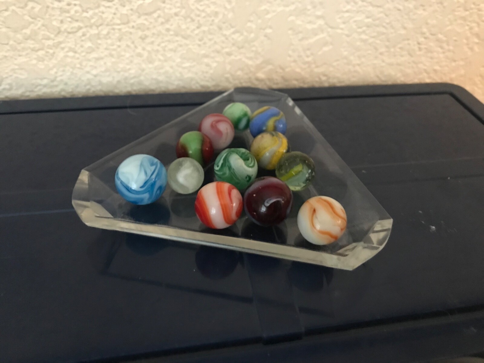12 Antique Vintage American Machine Made Damaged Marbles