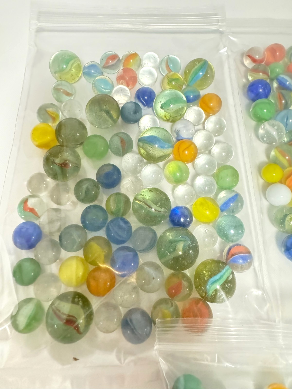 ~150 Vintage Mixed Marbles Various Colors and Sizes