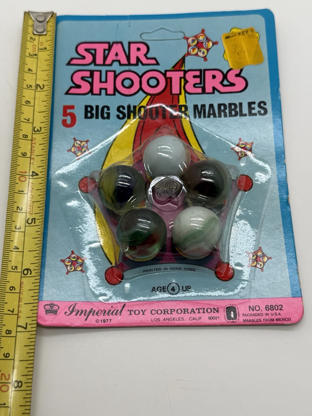 New In Box – STAR SHOOTERS Vintage 1977 5 BIG Marbles IMPERIAL, Mexico KMART TAG