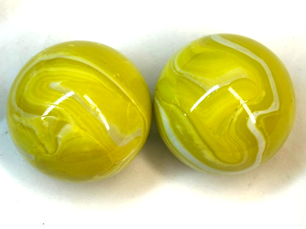 2 MAMMOTH 42mm GLITTERBOMB Marbles glass ball Metallic Iridescent Confetti HUGE
