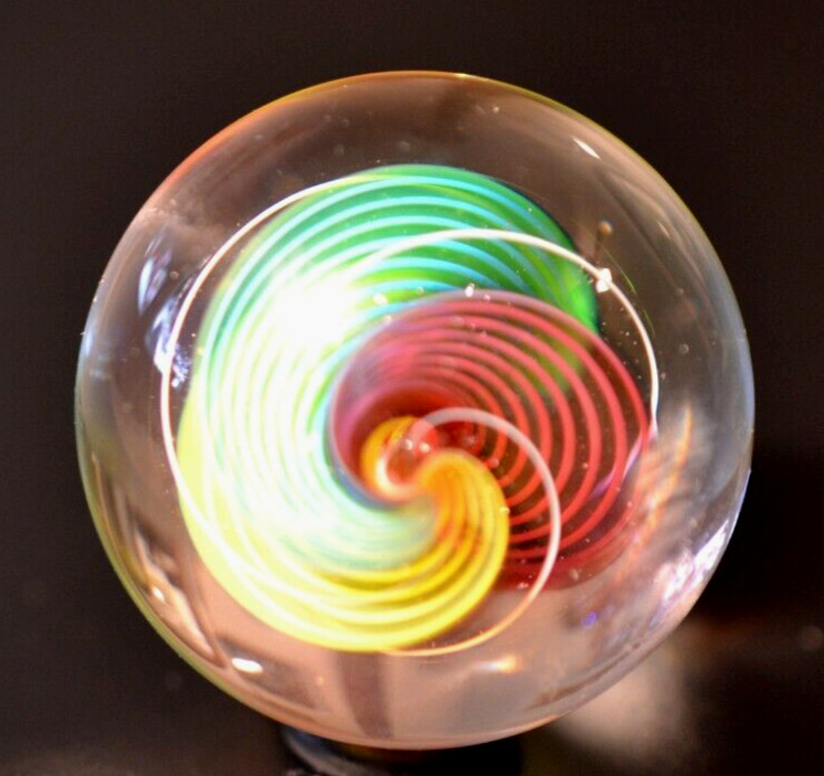 HOT HOUSE GLASS MARBLE/1.700″-DOUBLE 3-3 TRANSPARENT SAILS CREATE NEW COLORS