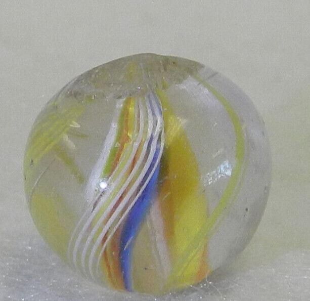 #18915m Vintage German Handmade Divided Ribbon Swirl Marble .58 Inches