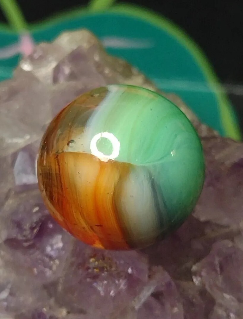 NM UV 5 Color 🦜 Vitro Glass Tri-Lite Trilite Elite ? Vintage Marbles .64″