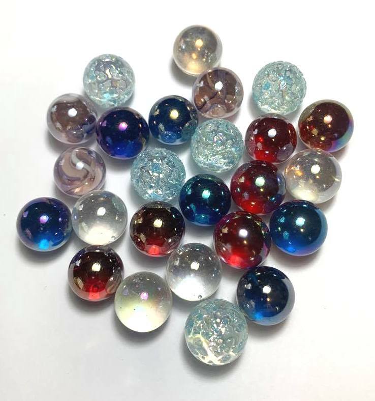 14mm Marbles for Stained Glass Fencing DIY Project Pk 25 Asst Translucent Colors