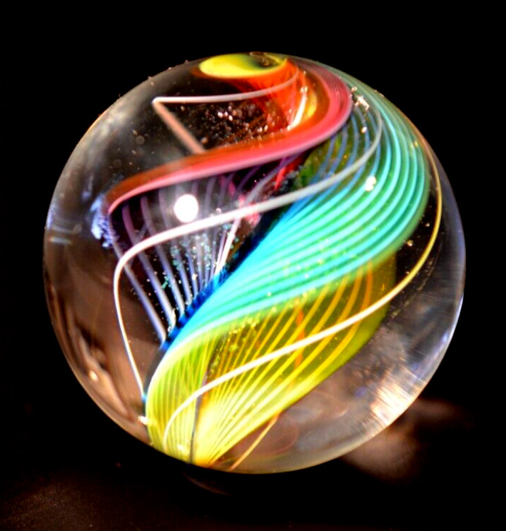 HOT HOUSE GLASS MARBLE/1.700″-DOUBLE 3-3 TRANSPARENT SAILS CREATE NEW COLORS
