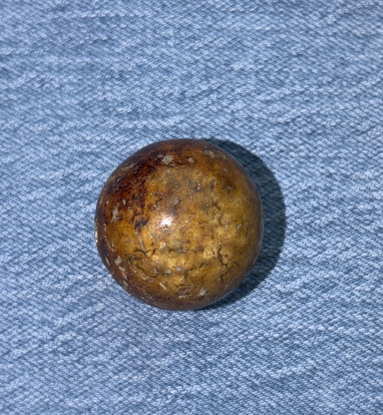 German Bennington Hard Clay Marble Large 1.25” Brown
