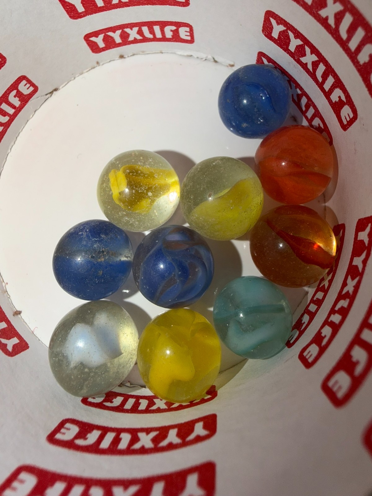 Vintage Mixed Lot of Toy Marbles – Mixed Style Assortment