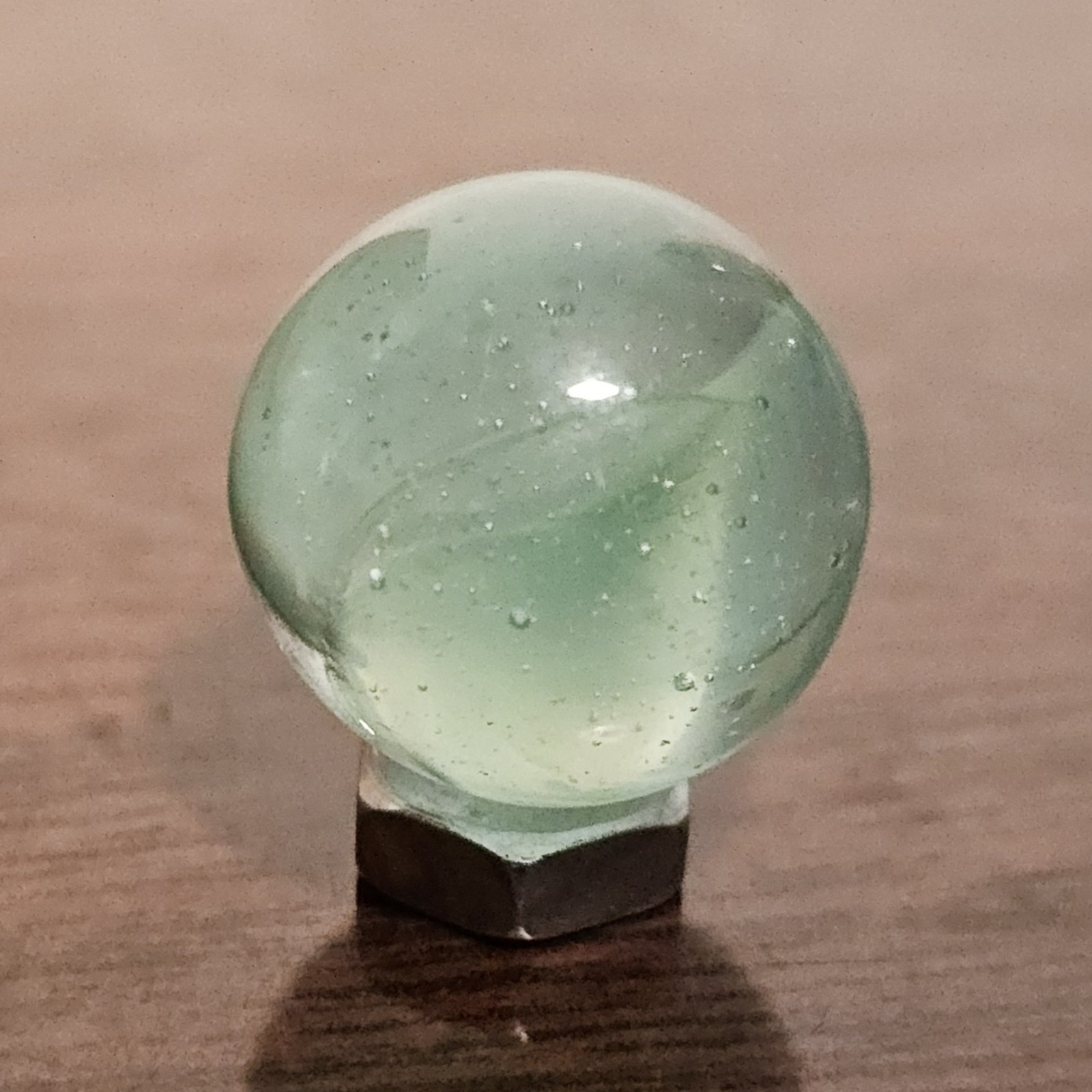 Vintage CE Bogard Light Green Floppy 4-Lobe Cats Eye .593″ Glass Marble