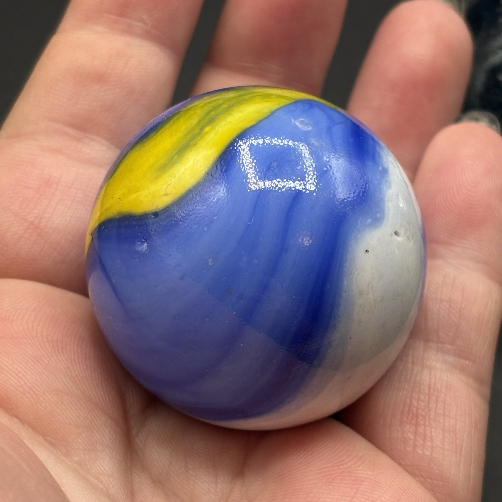 Vintage Oversized Art Glass Marbles Glitterbomb/Confetti, Shooter