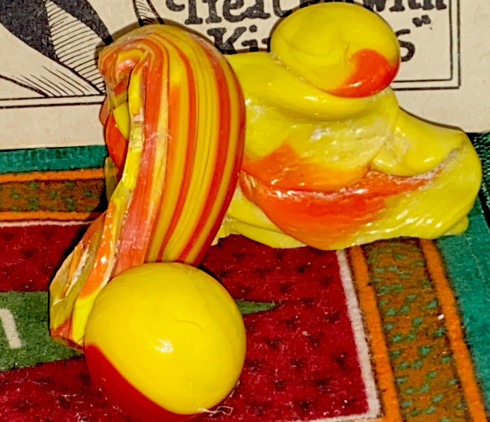 😎3 Vintage Akro“Dug” K & M Pieces Of Cullet W/ A Dug Oddity Clarksburg,WV