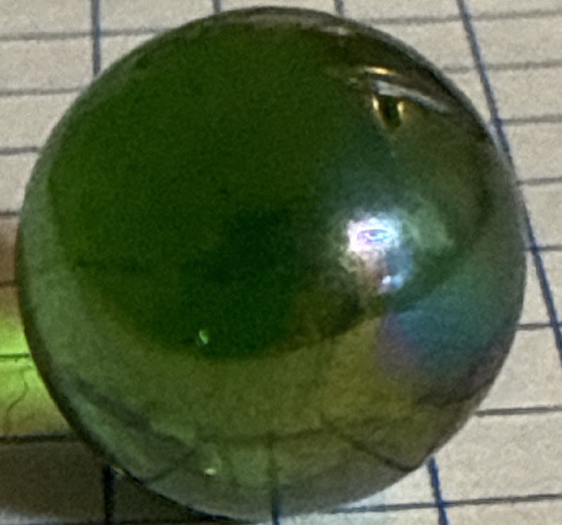 Green Glass Machine Made Toy Marble Collectible for Ages 4-7, 8-11 Years Single