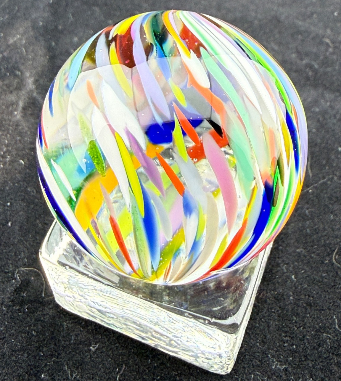 Steve Davis signed 04 1.48″ Multi Colored Swirl Marble NM