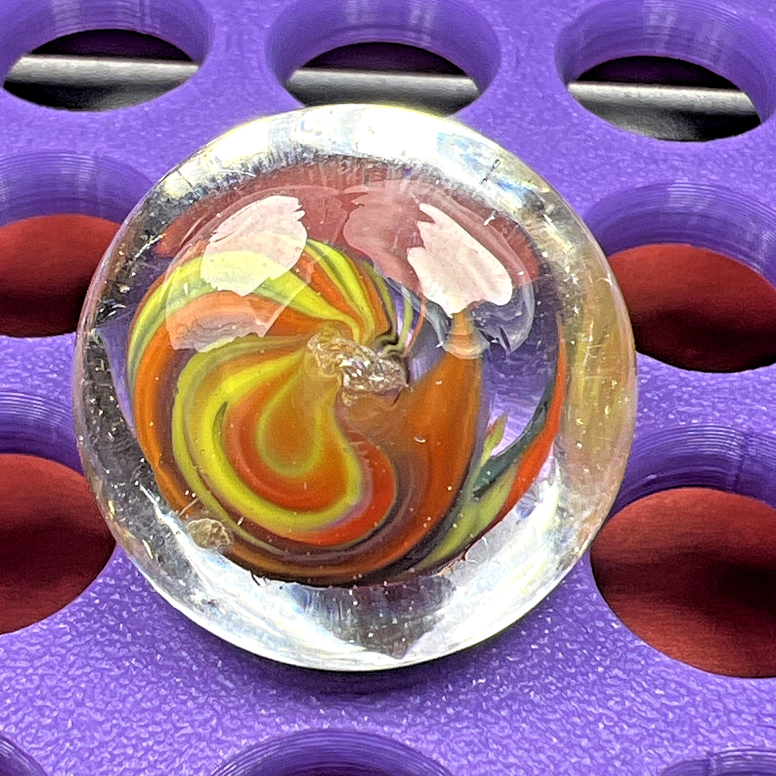 DAS/WV/JABO ROD ENDER CLEAR BLASE SPIRAL CORE SWIRLED SHOOTER .105″ BOX01/282