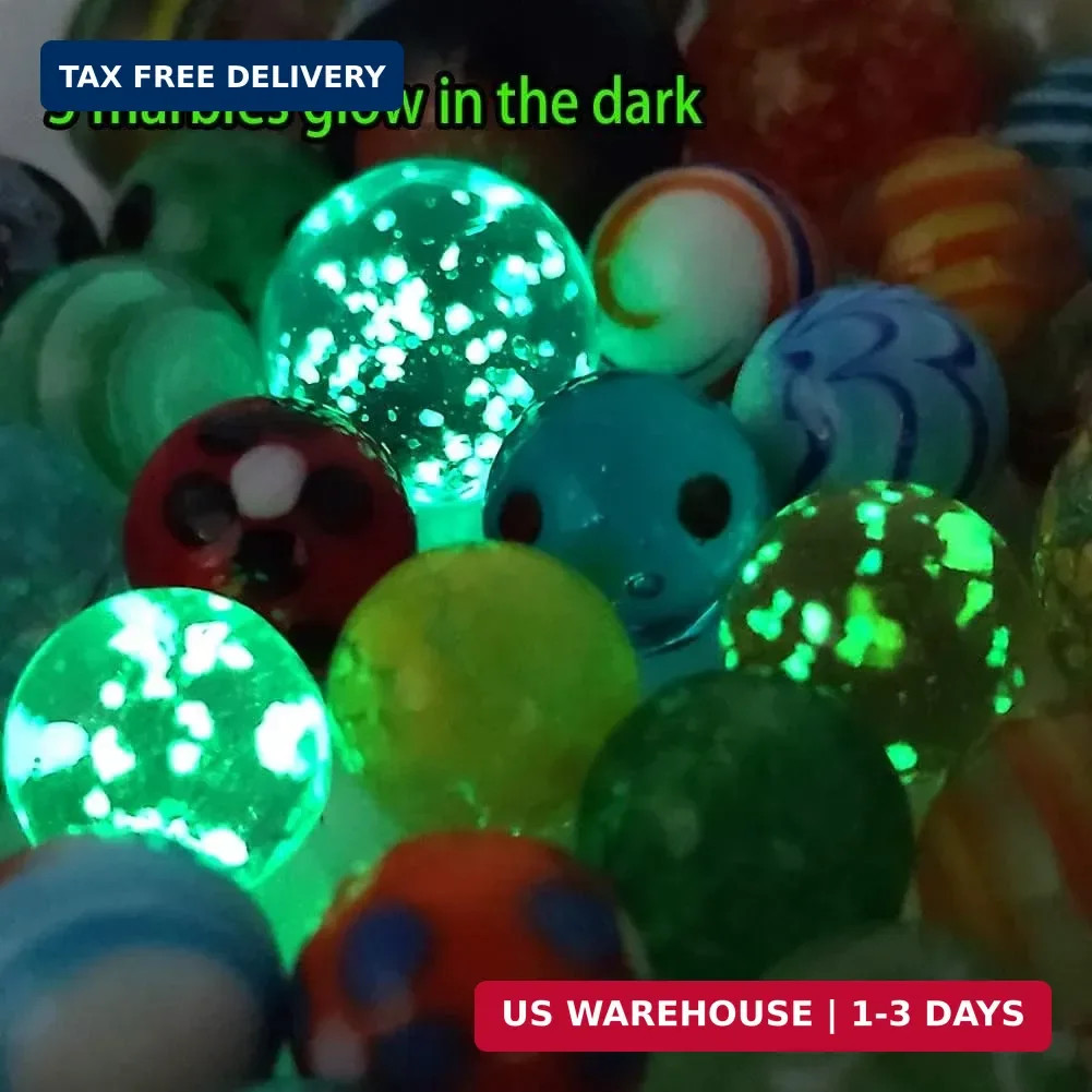 DSHMIXIA 71pcs Assorted Marbles for Kids Handmade Big and Small Glass Marbles Bu